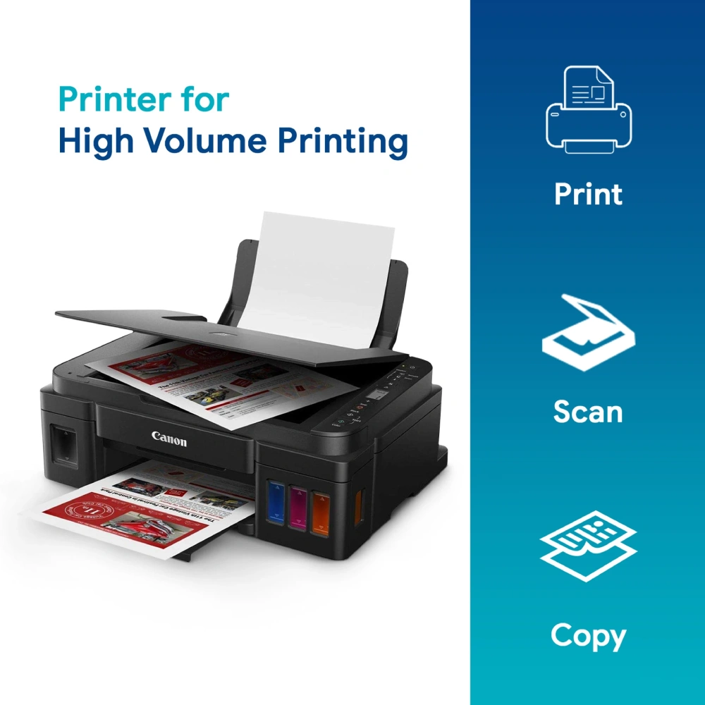Canon Ink Tank Color Printer G3012 A4 Multi Function with WiFi view 3